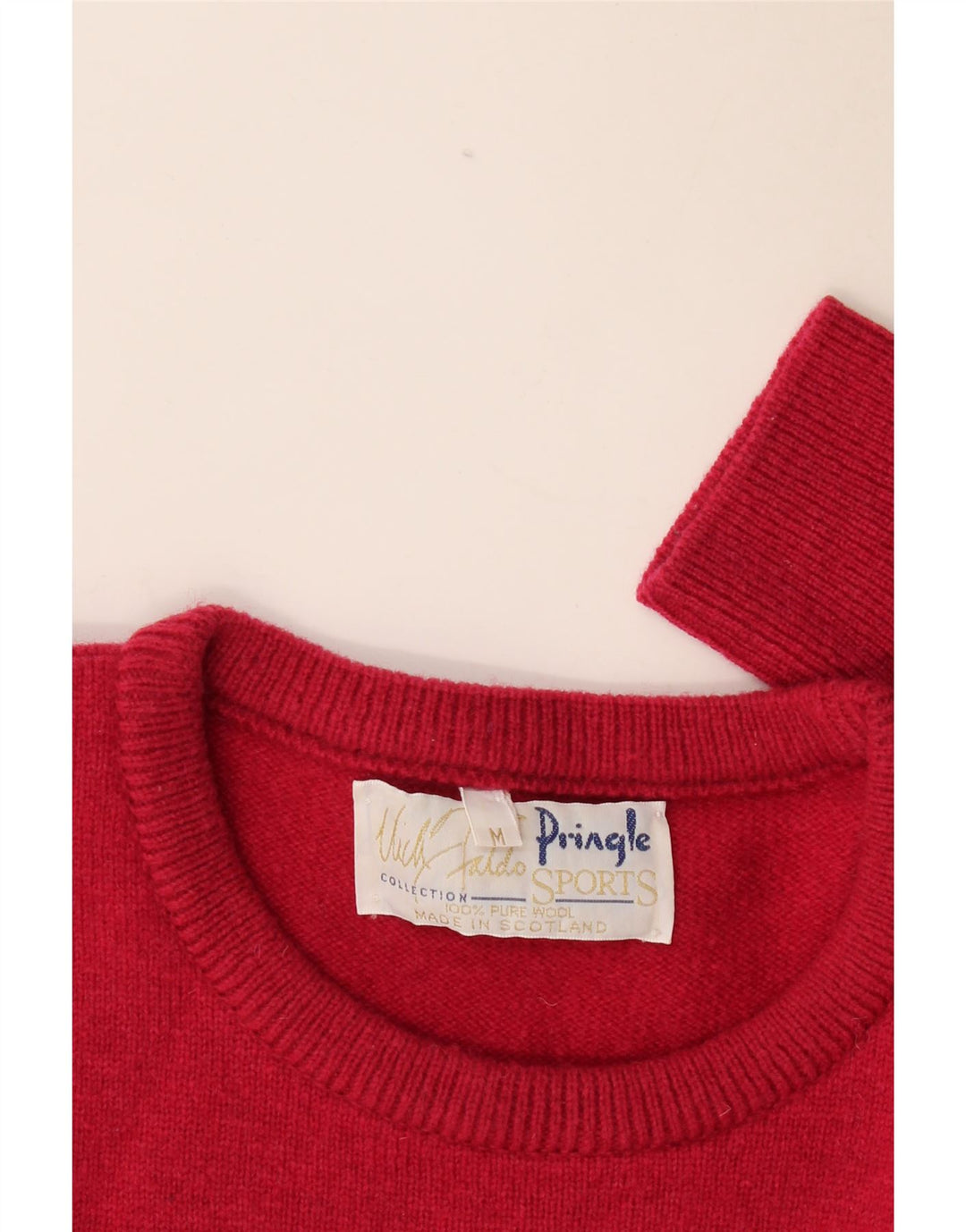 Maglione girocollo da uomo della collezione Pringle Nick Faldo rosso medio
