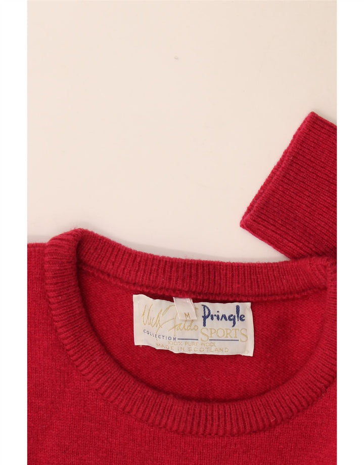 Maglione girocollo da uomo della collezione Pringle Nick Faldo rosso medio
