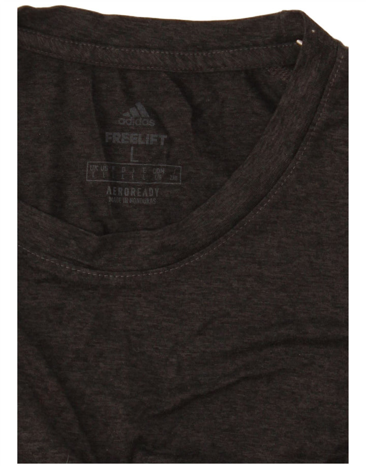 T-shirt grafica Adidas Aeroready da uomo grande grigia