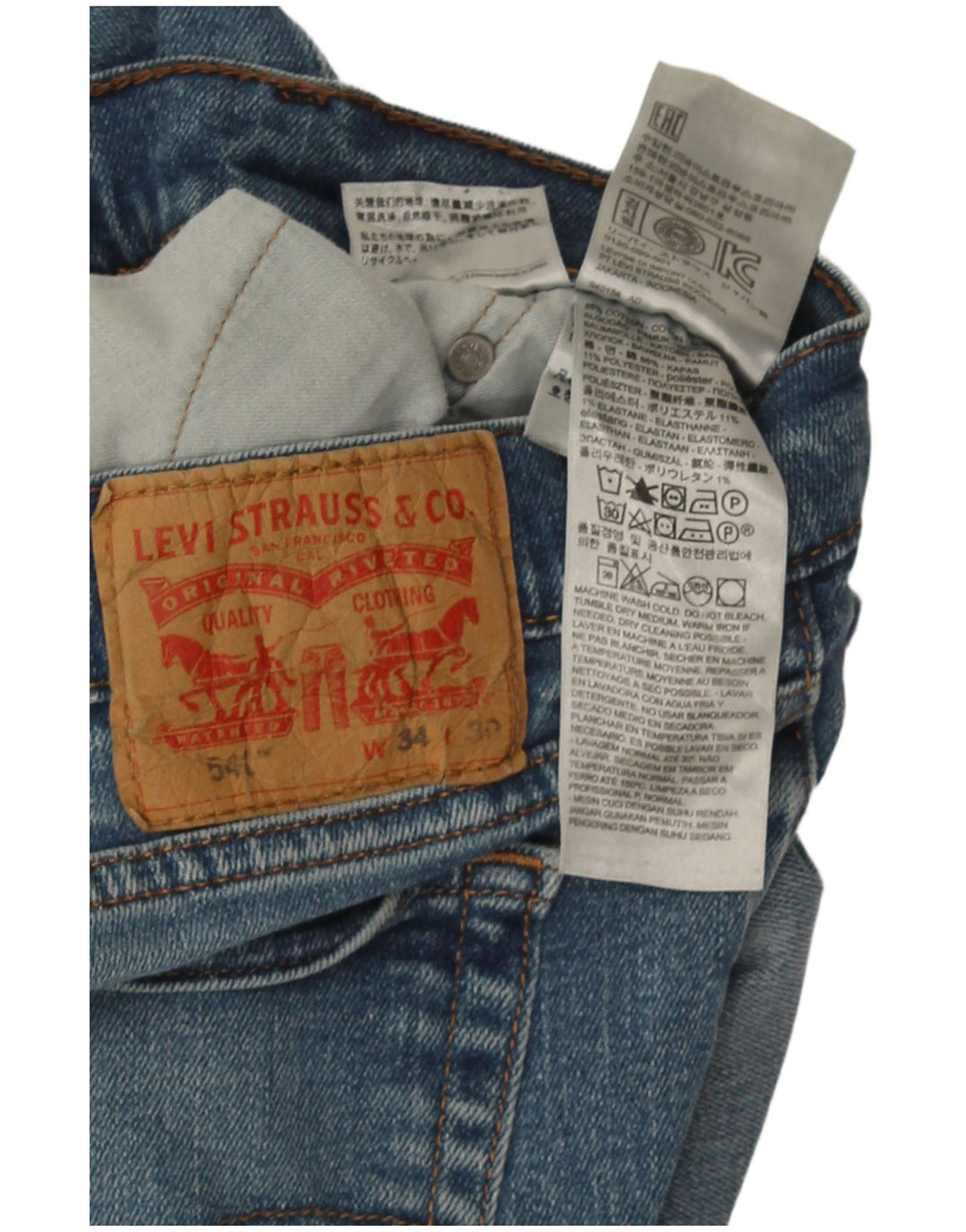 Levi's Uomo 541 Jeans dritti W34 L30 Cotone Blu