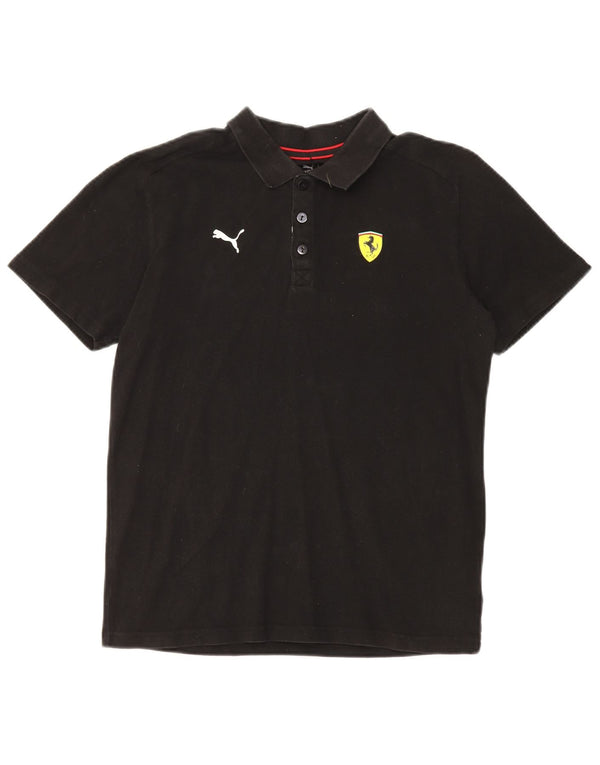 Polo grafica Puma da uomo Ferrari piccola in cotone nero