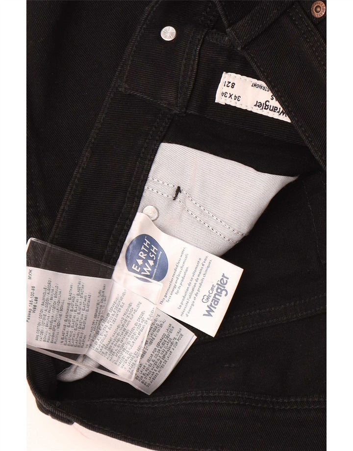 Jeans dritti da uomo Wrangler W34 L34 cotone nero