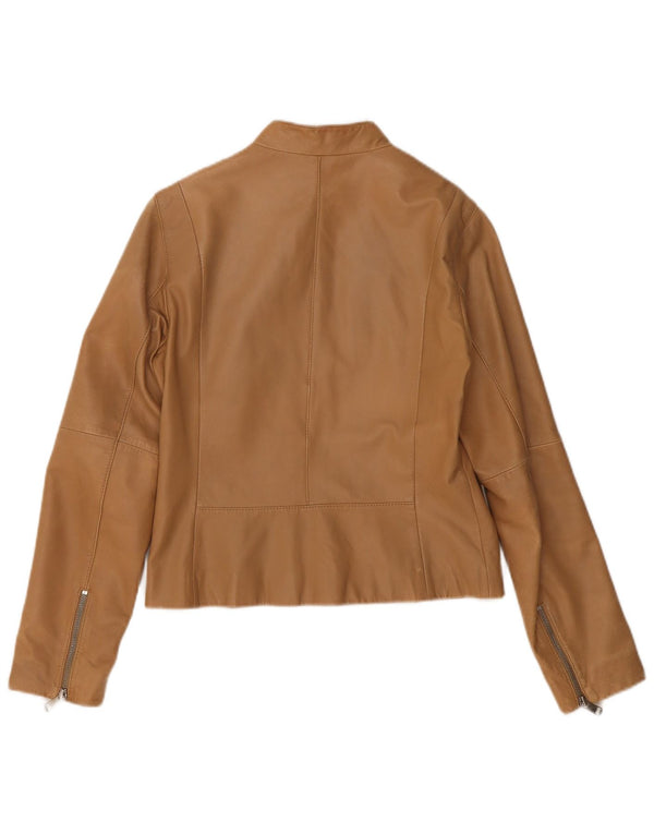 Giacca in pelle da donna Tommy Hilfiger UK 14 Pelle marrone medio