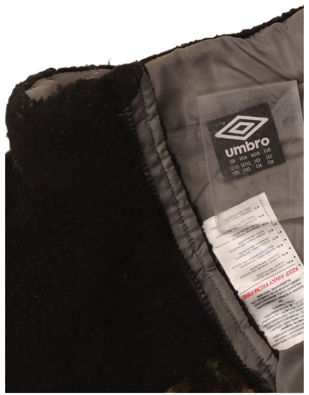 Giacca in pile da bambino Umbro 12-13 anni Poliestere mimetico nero