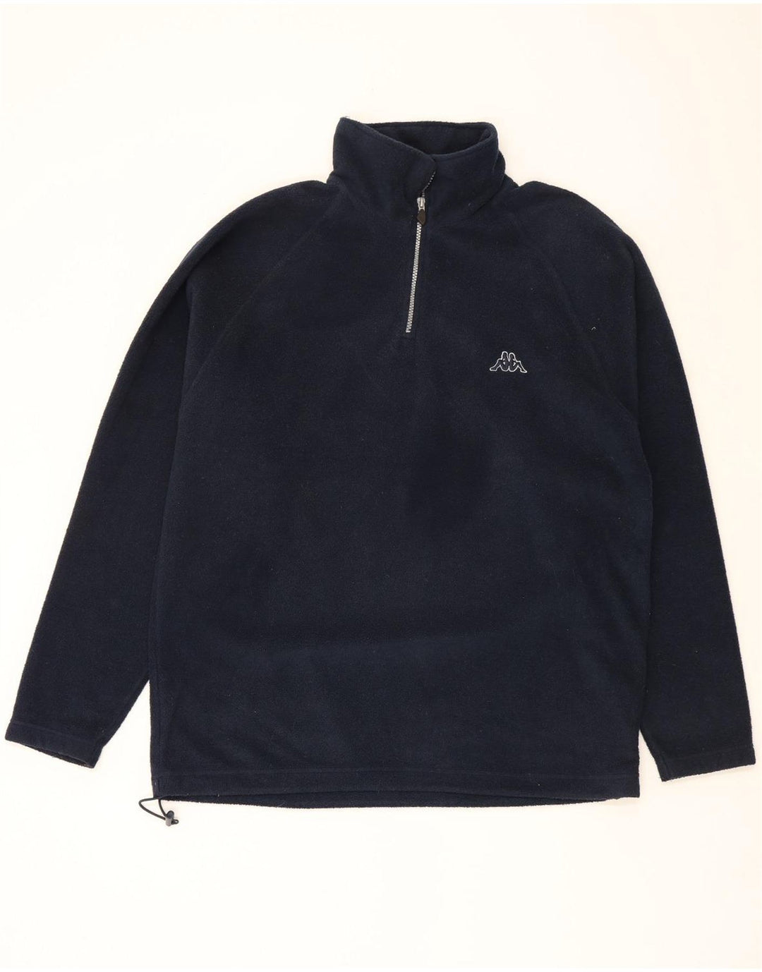 KAPPA Mens Zip Neck Fleece Jumper XL Navy Blue Polyester Vintage Kappa and Second-Hand Kappa from Messina Hembry 