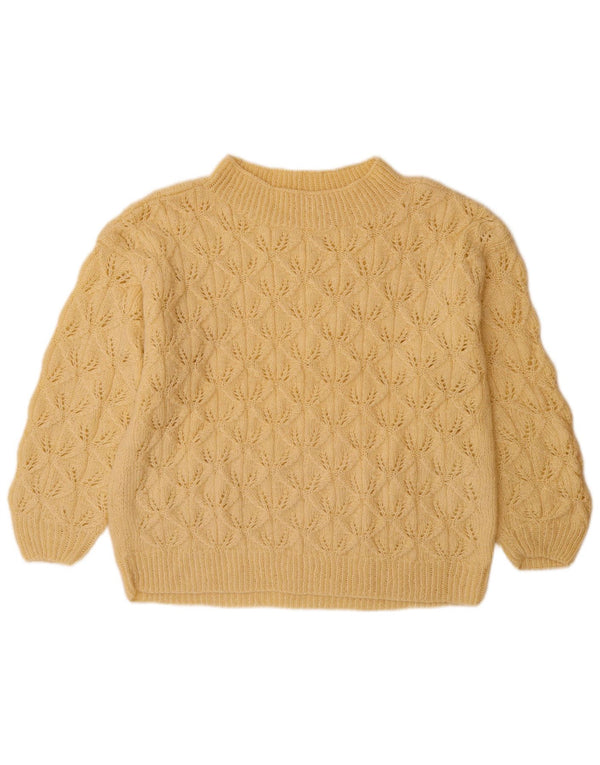 Maglione maglione collo alto da donna VINTAGE UK 14 grande beige