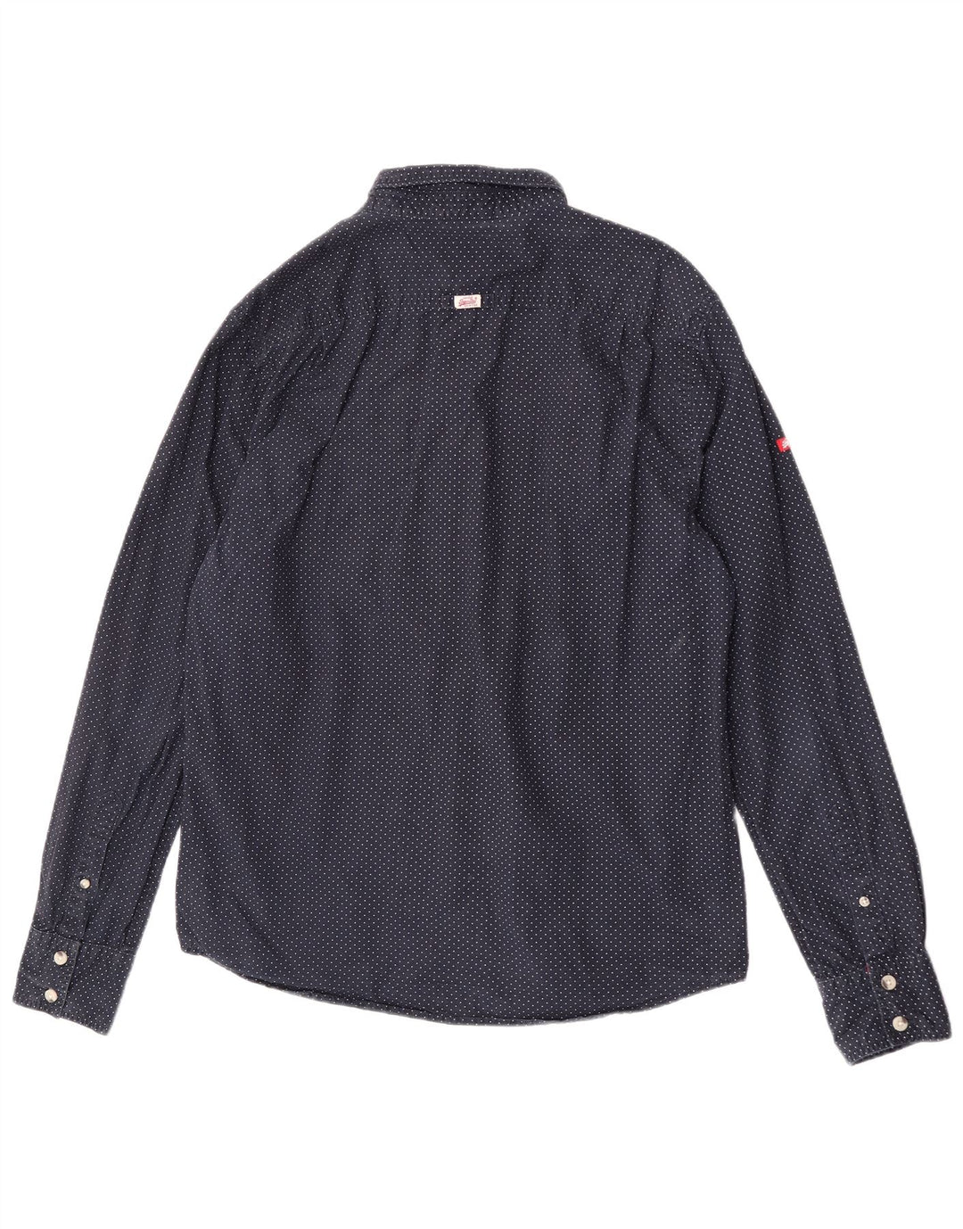 Camicia da uomo Superdry 2XL cotone a pois blu navy