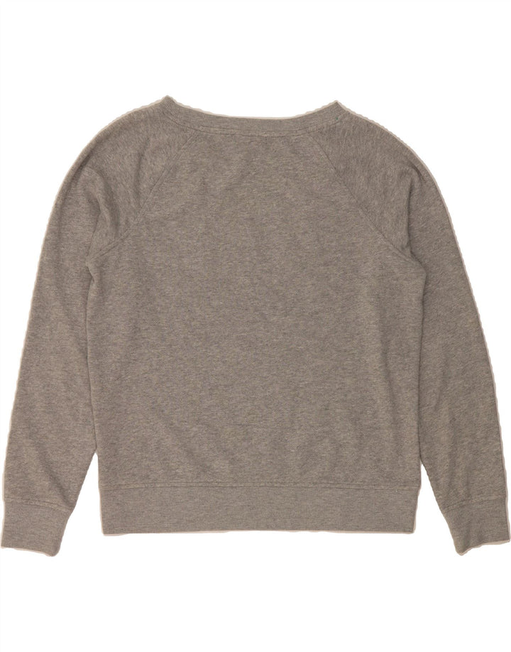 TOMMY HILFIGER Womens Graphic Sweatshirt Jumper UK 14 Medium Grey Floral Vintage Tommy Hilfiger and Second-Hand Tommy Hilfiger from Messina Hembry 
