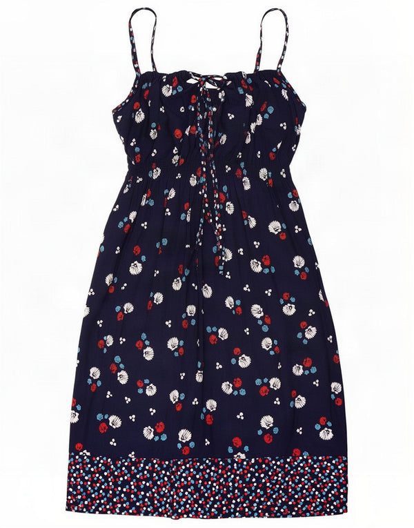 Marks & Spencer prendisole da donna UK 12 medio in viscosa floreale blu navy