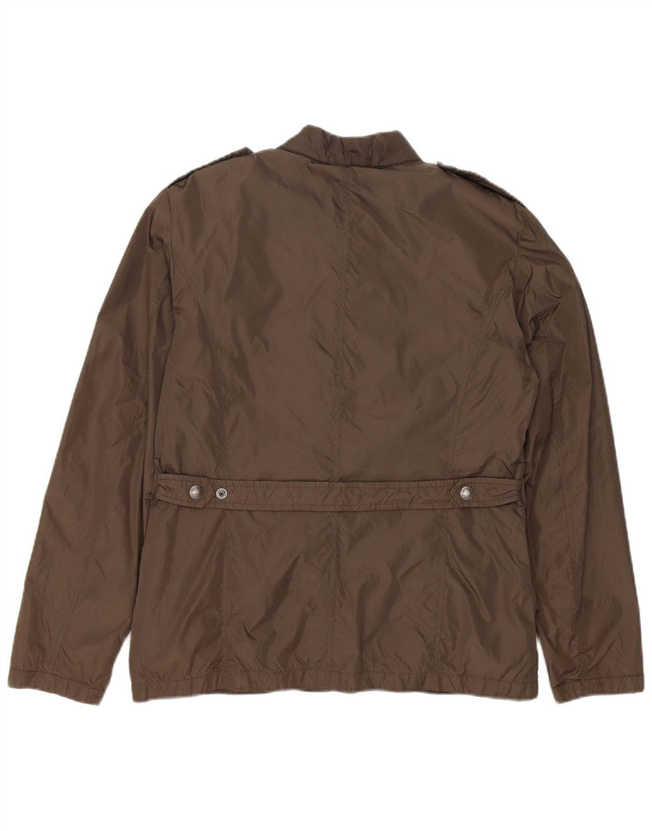 CALVIN KLEIN JEANS Womens Military Jacket UK 14 Large Brown Polyamide