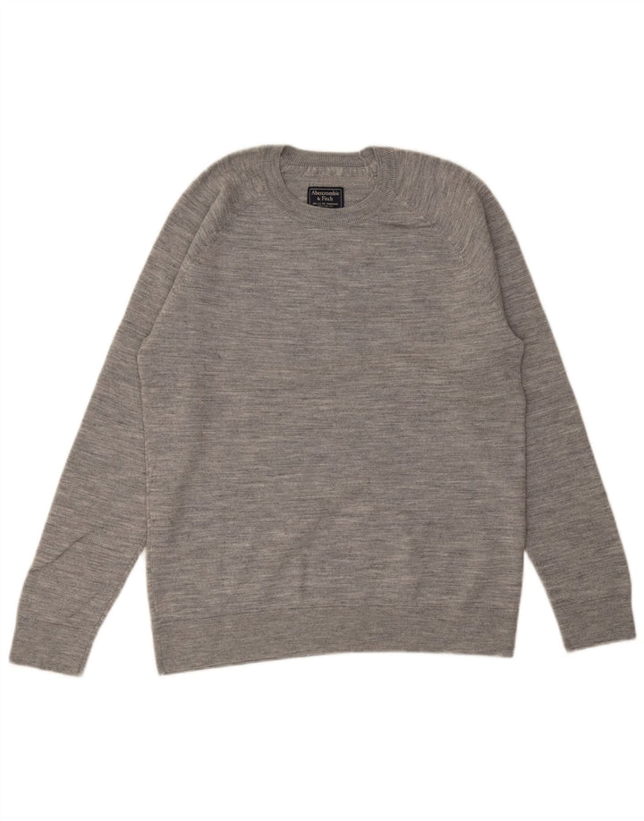 ABERCROMBIE & FITCH Maglione girocollo da uomo grigio medio screziato
