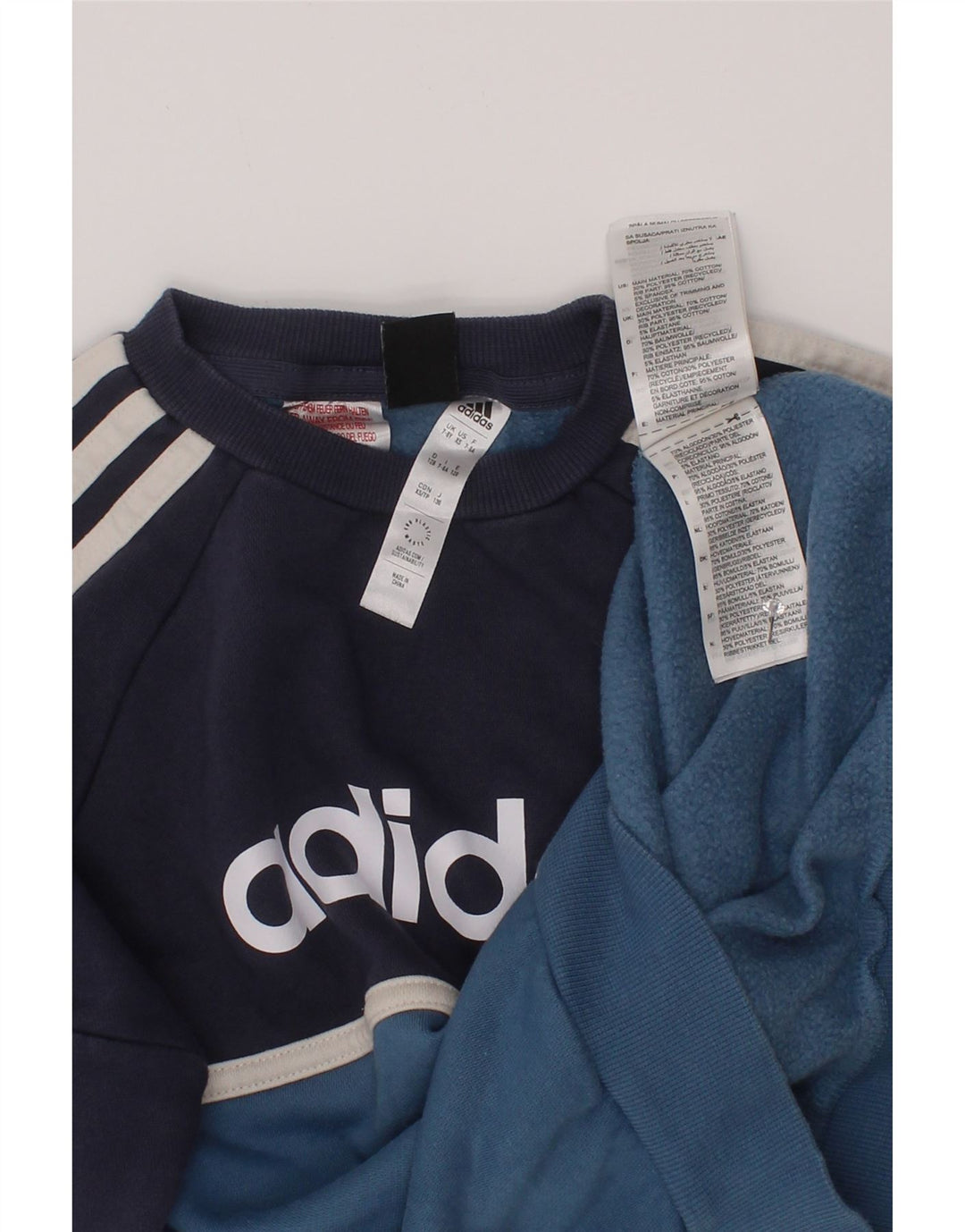Felpa con grafica Adidas per ragazzi, 7-8 anni, color block blu navy