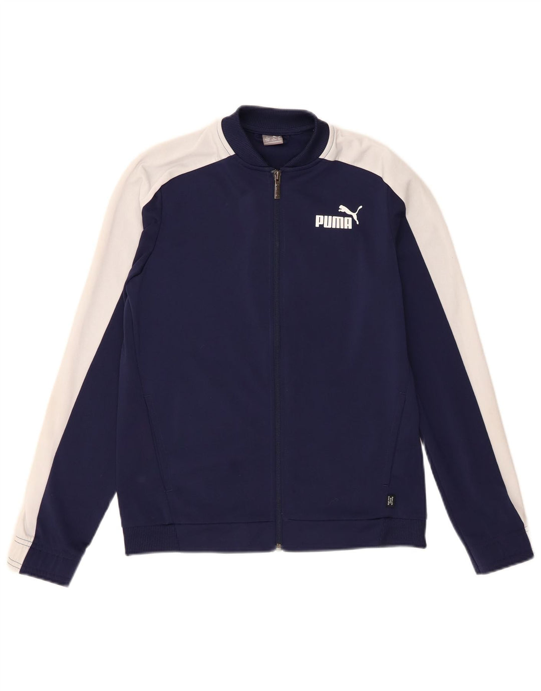 Giacca da tuta da ragazzo Puma 13-14 anni in poliestere color block blu navy