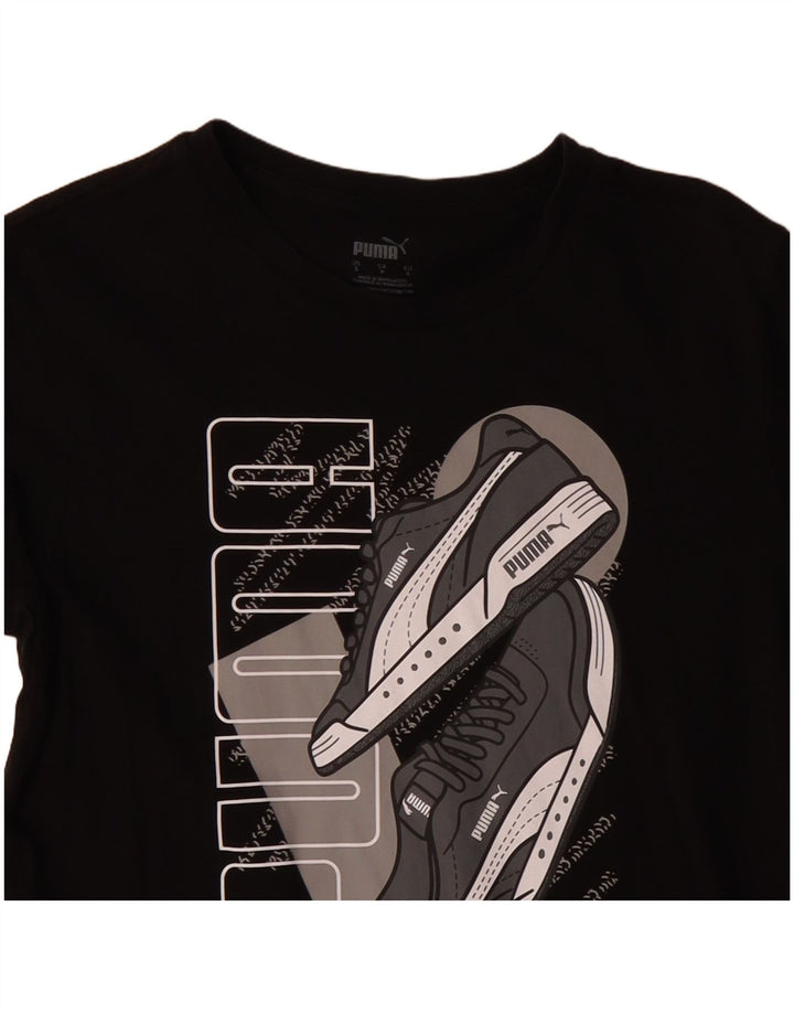 T-shirt grafica da uomo Puma Top Small in cotone nero
