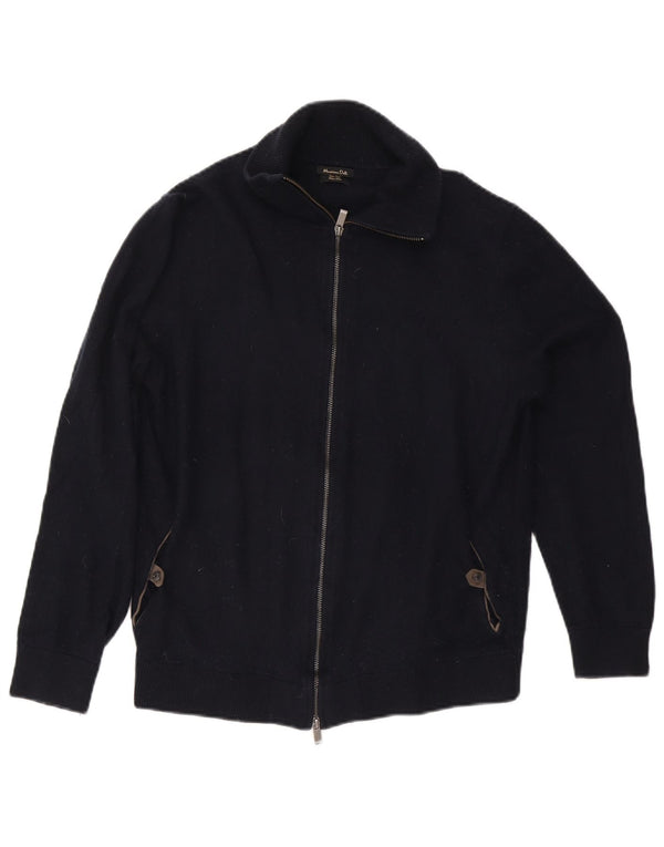 Maglione cardigan da uomo Massimo Dutti grande cotone blu navy