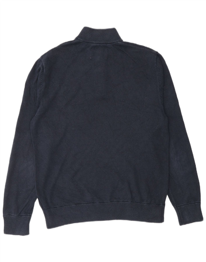 Maglione da uomo con collo con zip Jack Wills, grande cotone blu navy