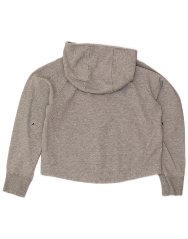 Felpa con cappuccio e zip oversize corta Nike da donna UK 6 XS Grigio