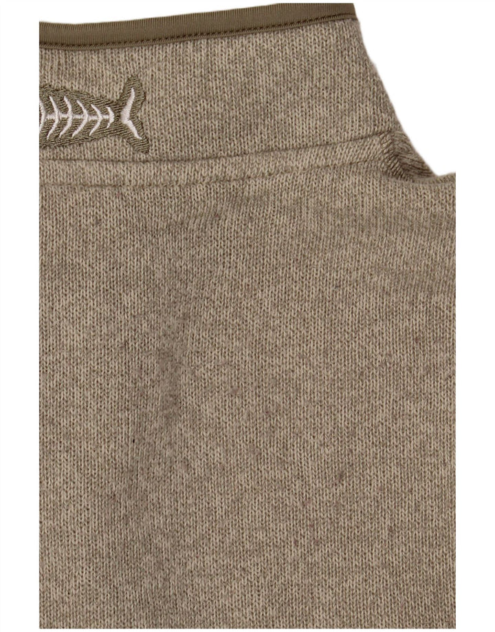 Maglione da uomo con collo con zip Weird Fish, grande poliestere kaki