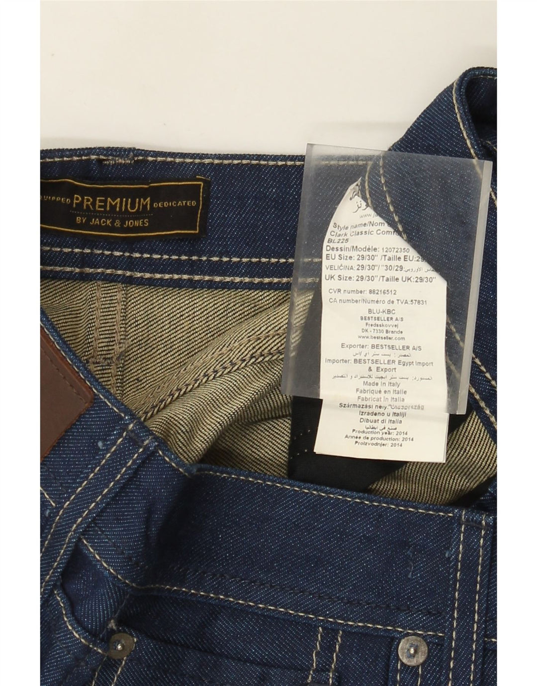 Jeans dritti da uomo Jack & Jones W29 L30 cotone blu