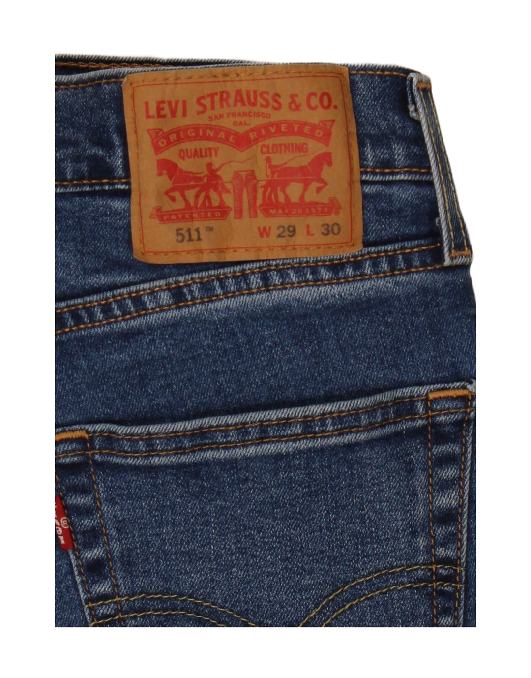 LEVI'S Womens 511 Slim Jeans W29 L30 Blue Cotton Vintage Levi's and Second-Hand Levi's from Messina Hembry 