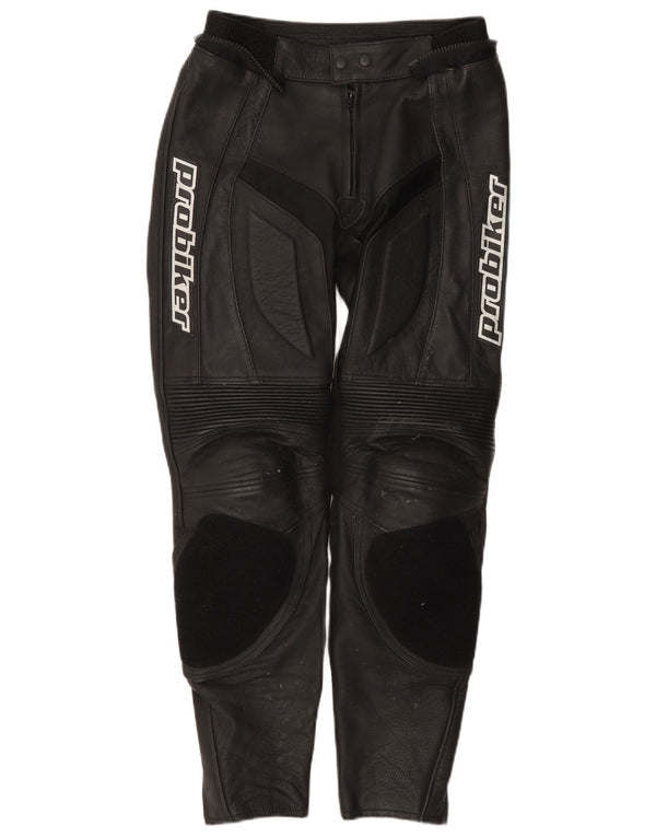 Pantaloni in pelle Moto Racer da uomo Probiker IT 50 Large W30 L30 Pelle nera