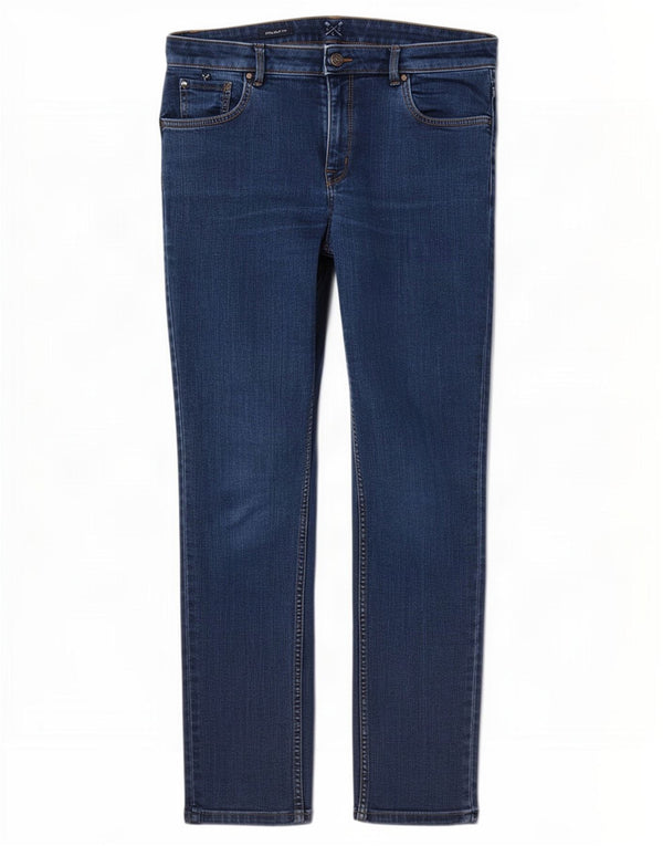 Crew Clothing Jeans dritti da donna UK 12 Medio W32 L27 Cotone blu navy
