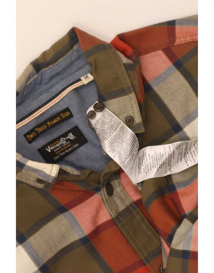 Jack & Jones Camicia da uomo in flanella di cotone a quadri kaki medio