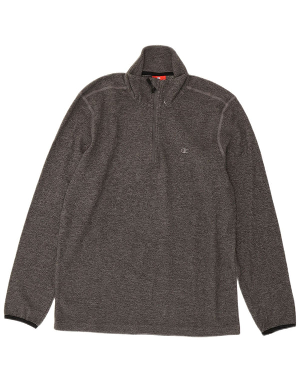 Maglione in pile da uomo con collo e zip CHAMPION Poliestere chiazzato grigio medio