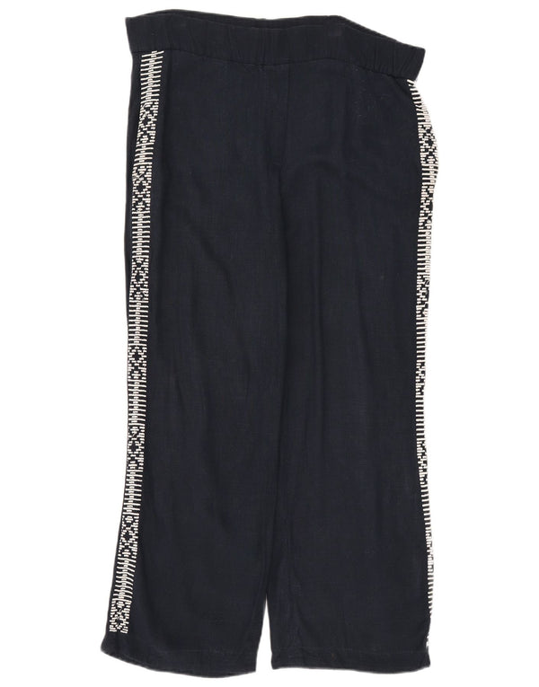 Pantaloni chino da donna Jigsaw UK 8 piccoli W32 L26 blu navy geometrici