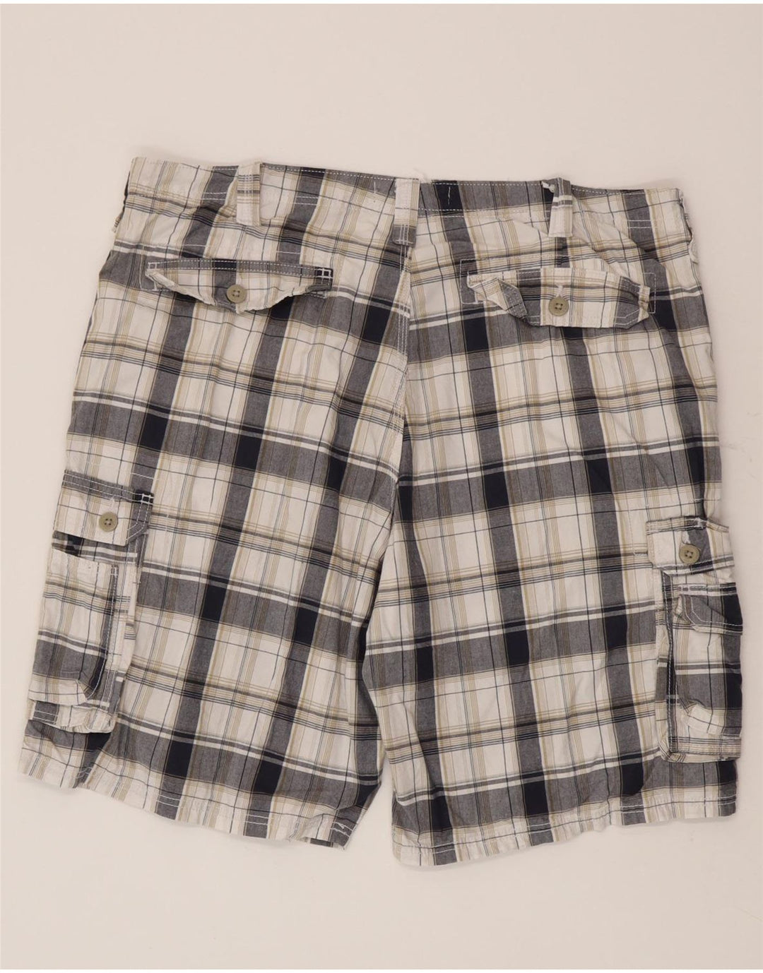 Pantaloncini cargo da uomo Lee W40 XL in cotone a quadri bianchi