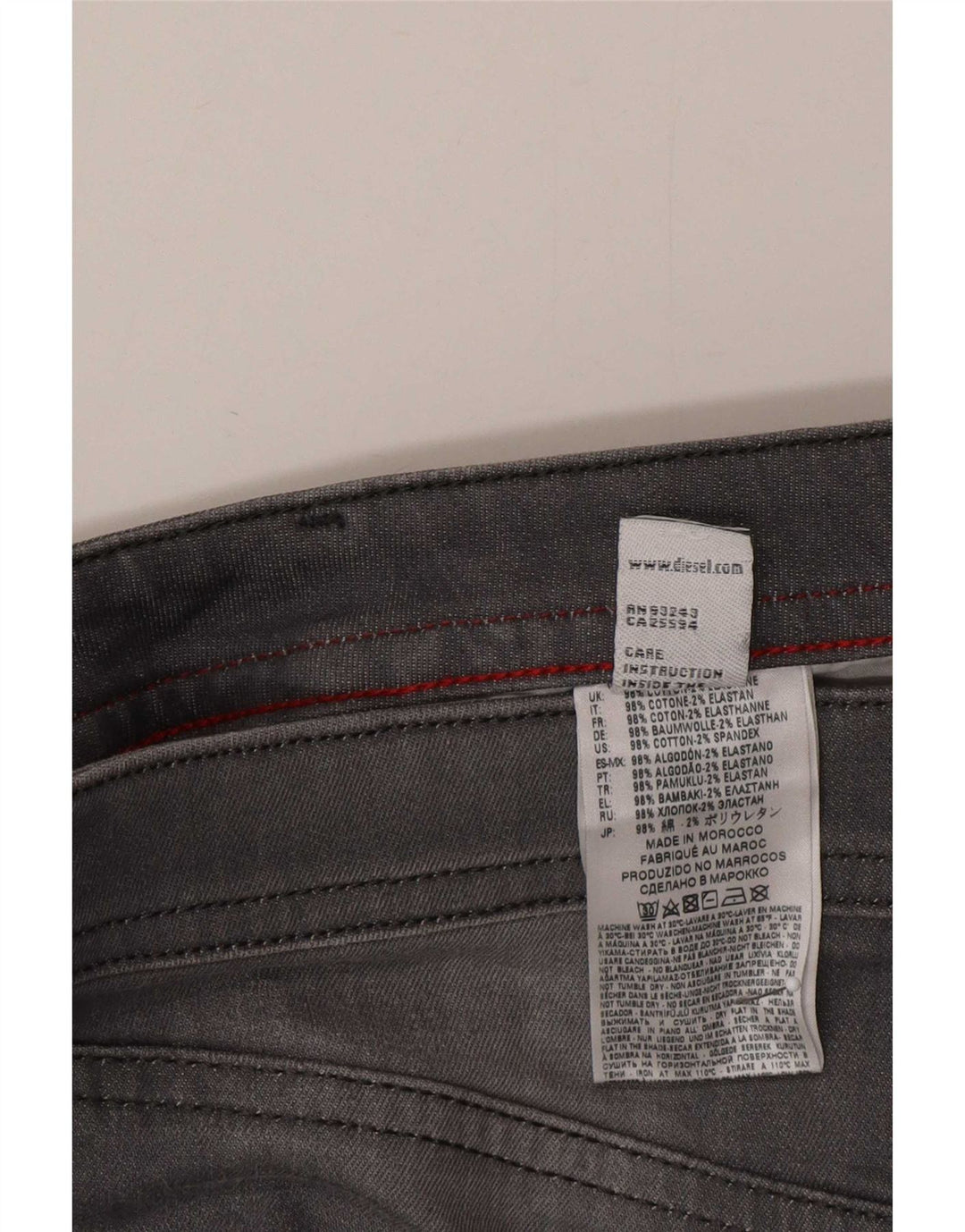 Jeans dritti da uomo Diesel W30 L30 cotone grigio