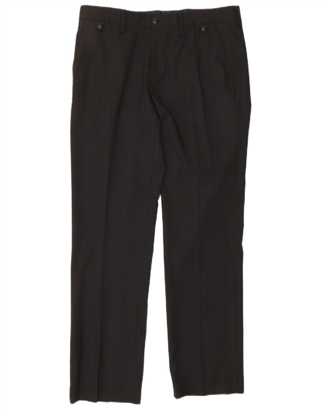 Pantaloni da abito dritti da uomo ZARA EU 40 medio W31 L32 poliestere nero