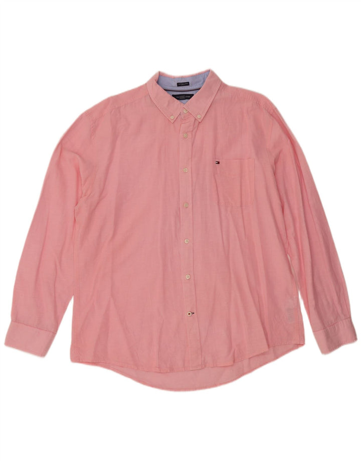 TOMMY HILFIGER Camicia da uomo XL Cotone rosa
