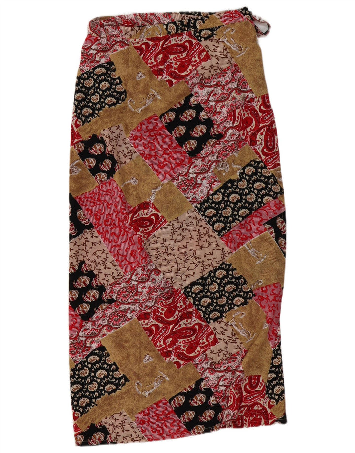 Gonna maxi avvolgente da donna VINTAGE W30 viscosa patchwork multicolore media
