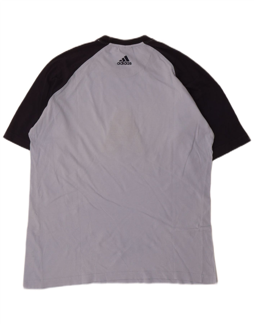 T-shirt grafica da uomo Adidas Top in cotone color block blu medio