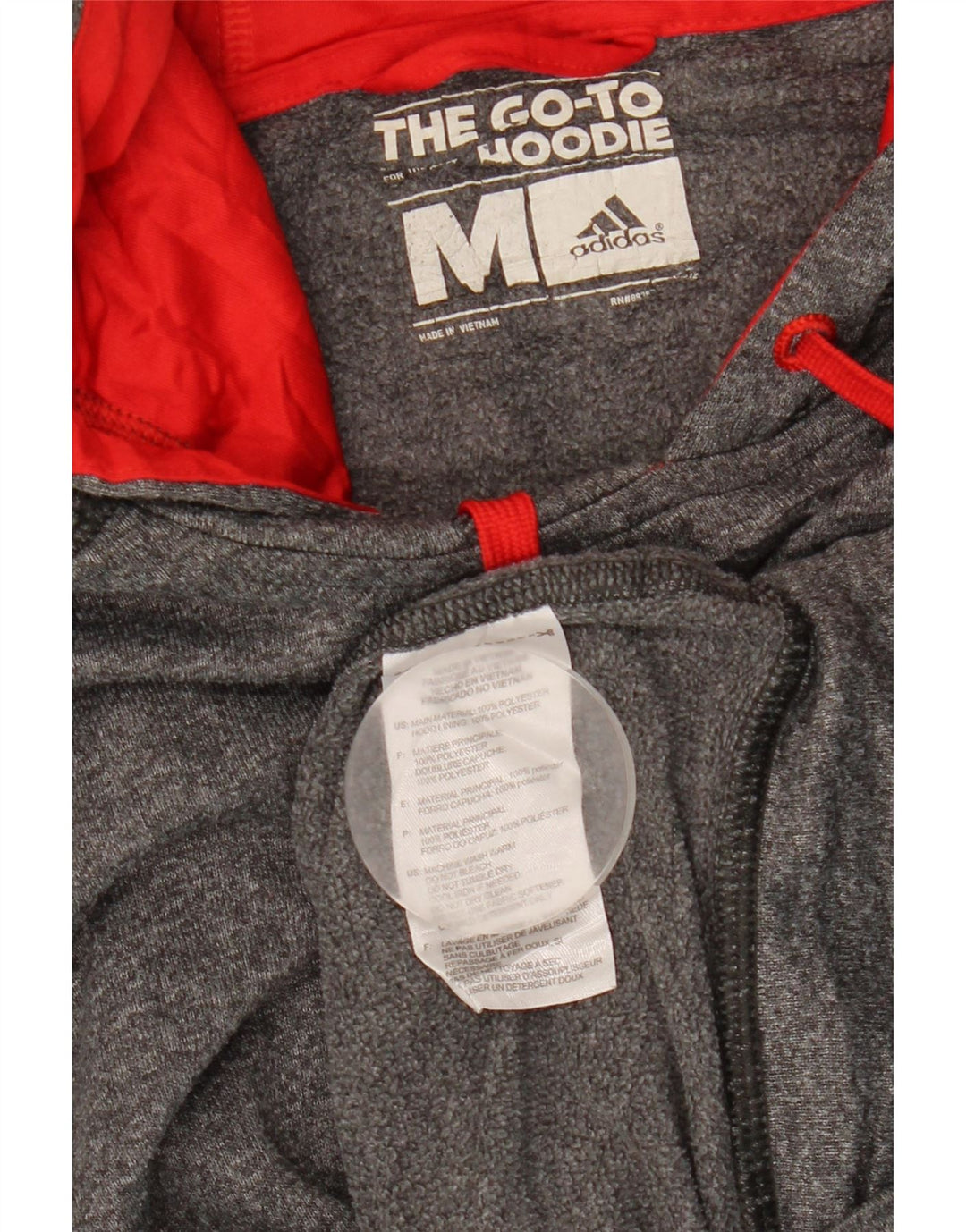 Maglione con cappuccio ADIDAS Climawarm da uomo in poliestere chiazzato grigio medio