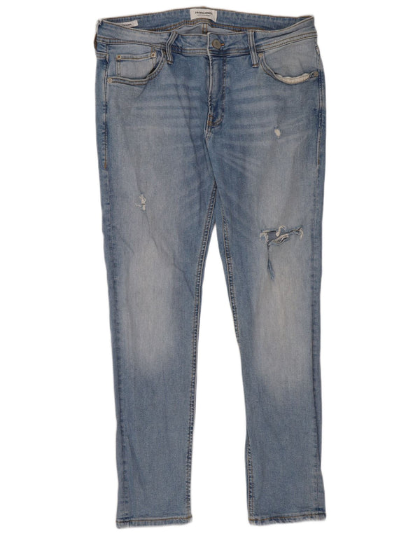 Jack & Jones Jeans skinny effetto consumato Liam da uomo W34 L30 cotone blu