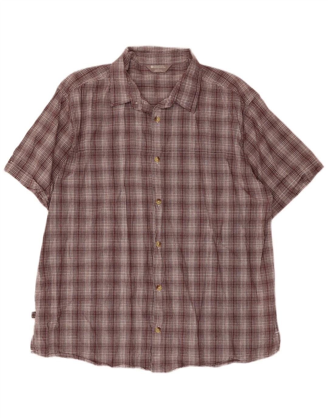 Camicia a maniche corte da uomo Mountain Warehouse XL in cotone a quadri marrone