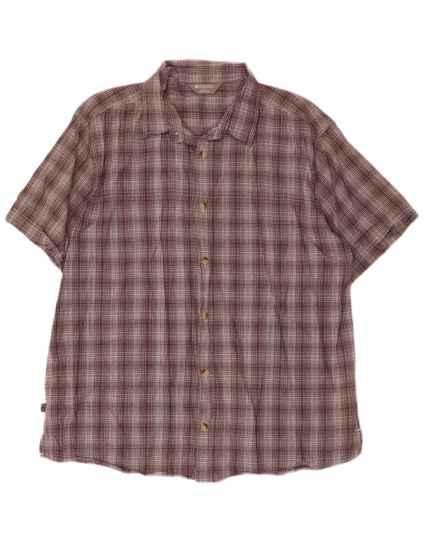 Camicia a maniche corte da uomo Mountain Warehouse XL in cotone a quadri marrone