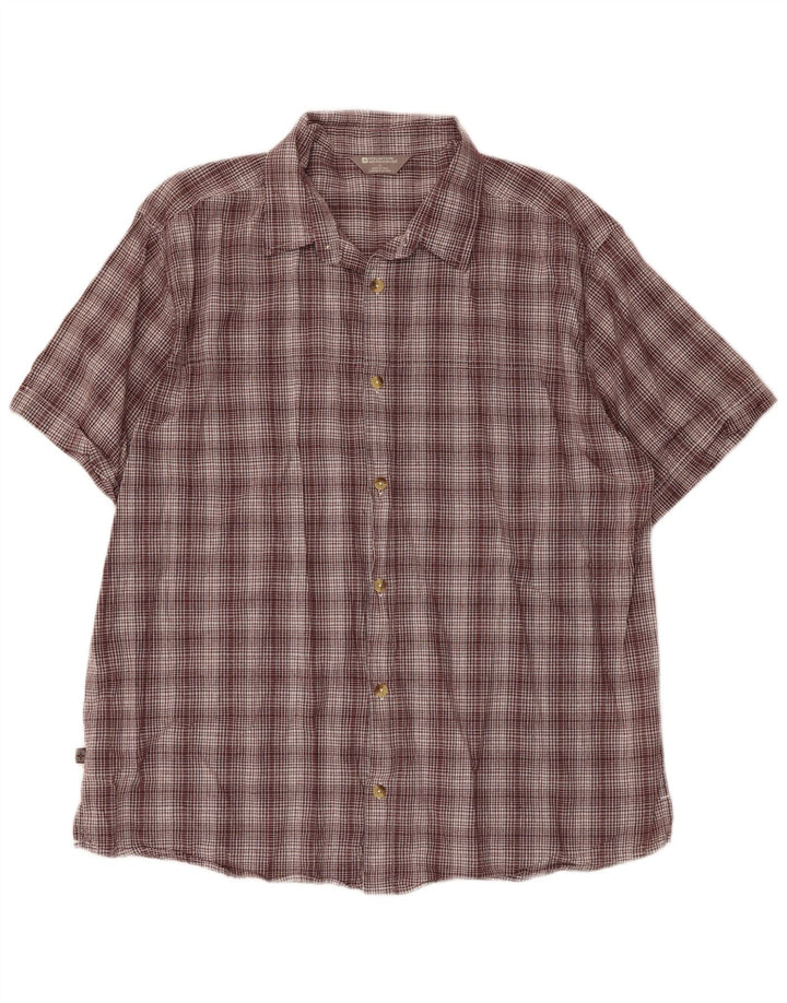 Camicia a maniche corte da uomo Mountain Warehouse XL in cotone a quadri marrone