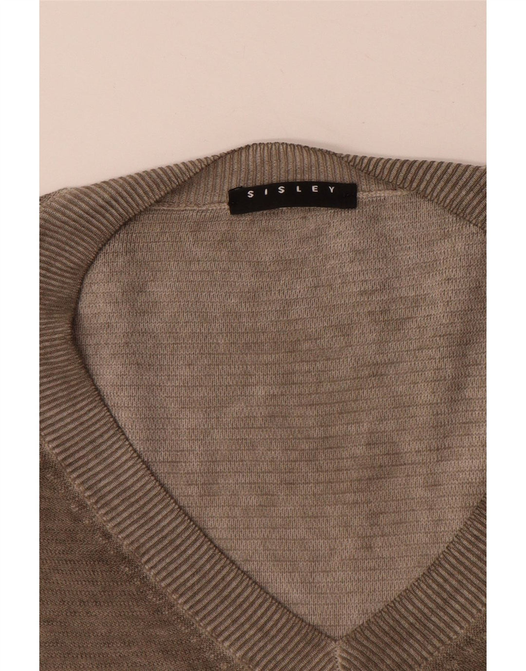 Maglione maglione con scollo a V da uomo Sisley grande marrone