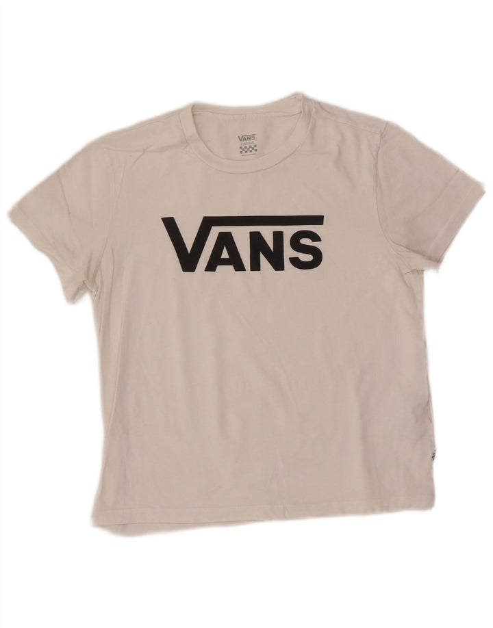 T-shirt grafica da donna Vans Top UK 14 grande cotone bianco