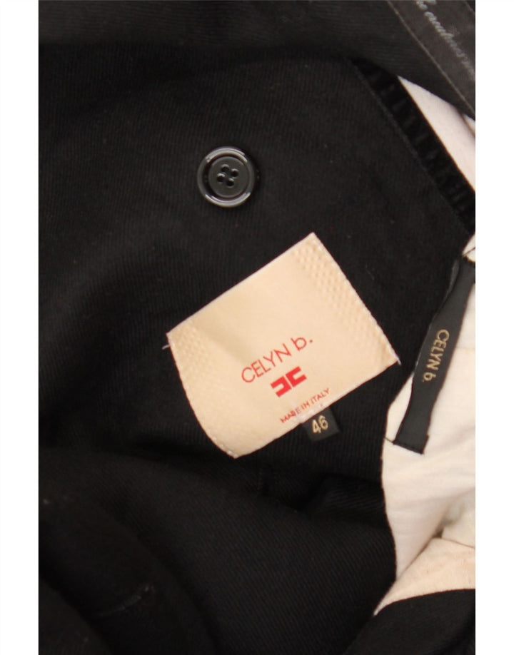 ELISABETTA FRANCHI Cappotto Caban Donna Celyn B IT 46 Large Nero Lana Vergine