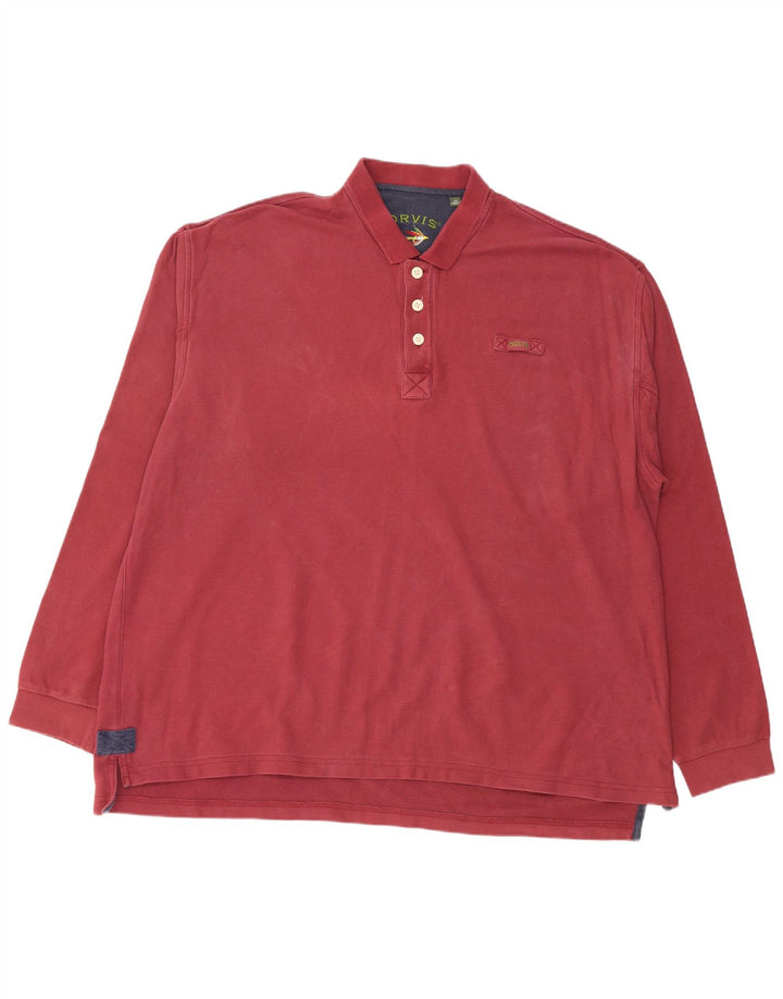 Polo da uomo a maniche lunghe ORVIS 2XL in cotone bordeaux