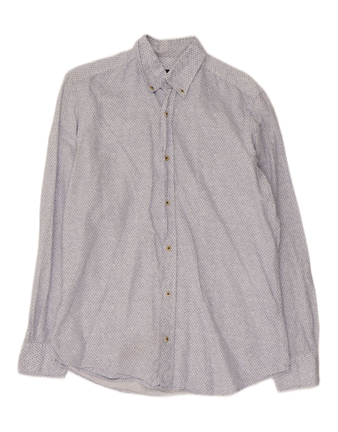 Camicia Uomo Massimo Dutti Piccola Cotone Floreale Blu