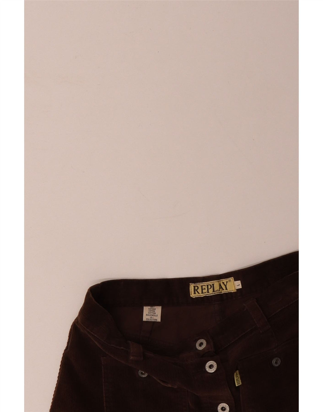 REPLAY Minigonna da donna in velluto a coste grande W32 in cotone marrone