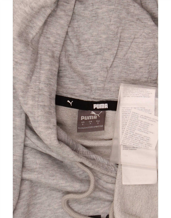Felpa con cappuccio grafica da uomo Puma piccola in cotone grigio