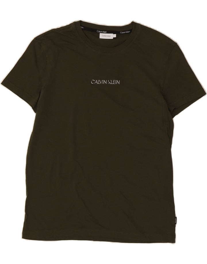 CALVIN KLEIN Mens T-Shirt Top Large Khaki Vintage Calvin Klein and Second-Hand Calvin Klein from Messina Hembry 