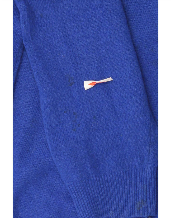 Maglione Kappa Ragazzi con scollo a V 7-8 anni Blu medio in lana d'agnello