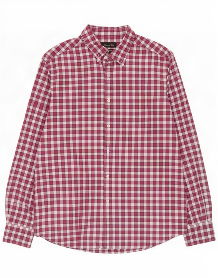 Massimo Dutti Camicia da uomo 2XL a quadretti rosa